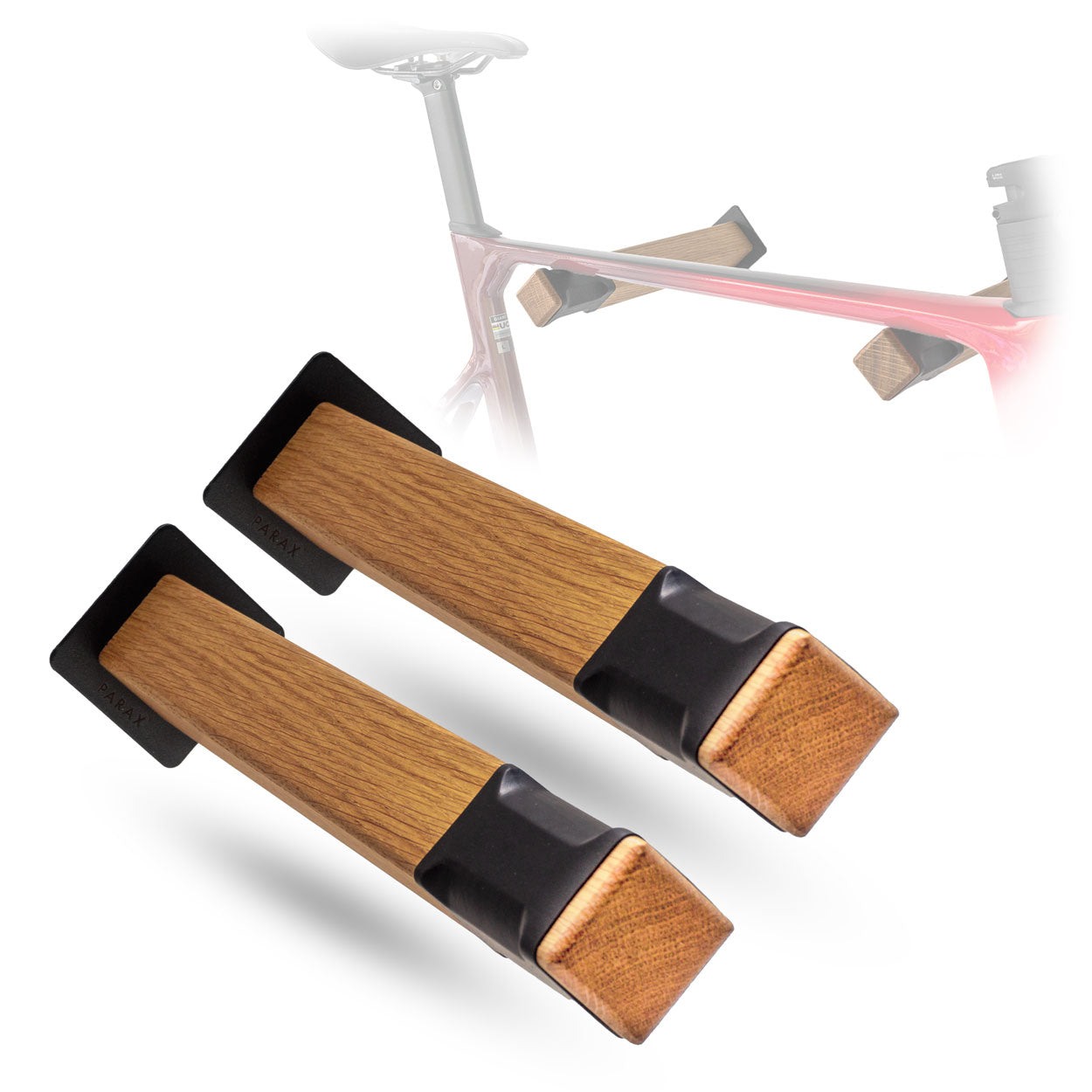 Bicycle wall mount | Oak & Bicycle tube | Twin Sticks | PARAX
